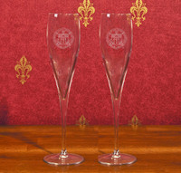 USC Seal Champagne Glass Set